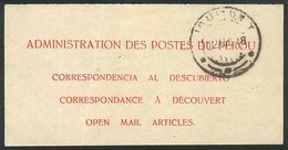 PERU: Postal Label For "OPEN MAIL ARTICLES", Used In Iquique On 12/AU/1938?, VF Quality, Rare!" - Peru