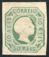 PORTUGAL: Sc.7, 1855 50r. Green, Mint Original Gum, VF Quality! - Otros & Sin Clasificación