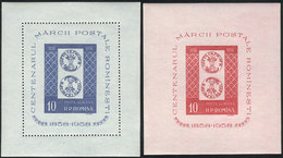 ROMANIA: Yvert 41/42, 1958 Stamp Centenary, The Set Of 2 Values, Unmounted, Excellent Quality! - Autres & Non Classés
