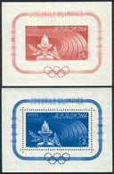 ROMANIA: Yvert 47/48, 1960 Roma Olympic Games, The Set Of 2 Unmounted S.sheets, VF Quality, Catalog Value Euros 67+ - Sonstige & Ohne Zuordnung