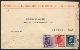 ROMANIA: Envelope Of The "European Commission Of The Danube" Sent From Galati To Berlin On 22/JUN/1940 Franked With 16L. - Otros & Sin Clasificación