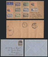 SAINT HELENA: Registered Cover Sent To India On 2/OC/1952 With Very Nice Franking Of 9 Different Stamps, On Back It Bear - St. Helena