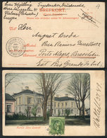 SWEDEN: Postcard With View Of The Kalmar Läns Lazaretto Sent From Kalmar To Brazil On 22/NO/1905, VF Quality! - Briefe U. Dokumente