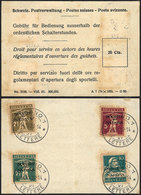 SWITZERLAND: Postal Form To Pay The Fee For Service Outside Normal Working Hours, On Reverse It Bears 4 Offical Stamps ( - ...-1845 Vorphilatelie