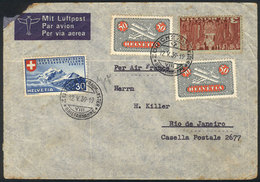 SWITZERLAND: Airmail Cover Sent From Zurich To Rio De Janeiro On 12/MAY/1939 By Air France Franked With 4.30Fr., Corner  - ...-1845 Voorlopers