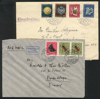 SWITZERLAND: 2 Covers Sent To Brazil In 1948 And 1954, Nice Postages! - ...-1845 Vorphilatelie