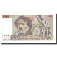 France, 100 Francs, Delacroix, 1990, D.Bruneel-B.Dentaud-A.Charriau, TTB - 100 F 1978-1995 ''Delacroix''