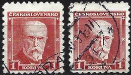 Czechoslovakia 1930 - Mi 297A - YT 269 ( Président Tomáš Garrigue Masaryk ) Two Shades Of Color - Variétés Et Curiosités