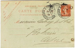 ENTIER SEMEUSE REPIQUE CHEMINS DE FER DU NORD TROUS D'ARCHIVAGE - Cartes Postales Repiquages (avant 1995)