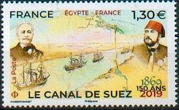 France 2019 - Emission Commune Avec Egypte, Canal De Suez / Joint Issue With Egypt, Suez Canal - MNH - Géographie