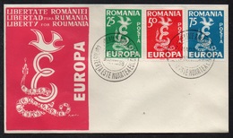 EUROPA CEPT - ROUMANIE / 1958 SERIE DE PROPAGANDE SUR ENVELOPPE FDC / RARE (ref 384) - 1958