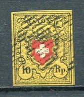 1850- SVIZZERA  -10 Rp. - 1VAL. USED-LUXE !! - - 1843-1852 Timbres Cantonaux Et  Fédéraux