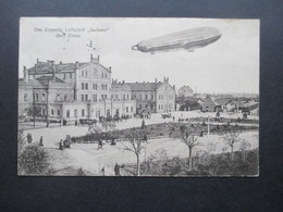 DR 1913 Das Zeppelin Luftschiff Sachsen über Zittau LZ 17 Fstpostkarte Verkehrs Verein Zittau Hapag Delag Aus Dem Bedarf - Dirigibili