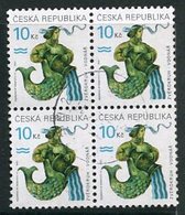 CZECH REPUBLIC 1998 Zodiac Definitive 10 Kc Used Block Of 4.  Michel 200 - Used Stamps