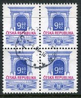 CZECH REPUBLIC 1995 Architecture Definitive 9.60 Kc Used Block Of 4.  Michel 89 - Used Stamps