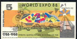 AUSTRALIA NLP 5 DOLLARS 1988 WORLD EXPO BRISBANE UNC. - Sonstige & Ohne Zuordnung