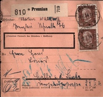 ! 1934 Paketkarte Deutsches Reich, Prenzlau - Cartas