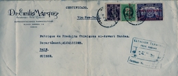 1934 , CUBA , LA HABANA - BASILEA , VIA NUEVA YORK , CERTIFICADO , LLEGADA AL DORSO , HABILITADOS - Briefe U. Dokumente