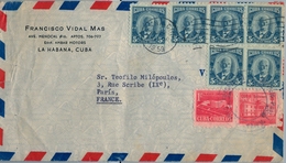 1959 , CUBA , LA HABANA - PARIS , CORREO AÉREO - Cartas & Documentos