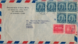 1959 , CUBA , LA HABANA - PARIS , CORREO AÉREO - Briefe U. Dokumente