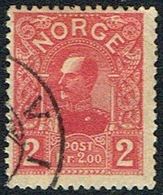 1909. Haakon. 16 3/4 X 21 Mm. Die B.  2 Kr. Red. (Michel 74) - JF169424 - Used Stamps