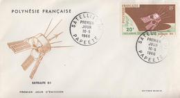 Enveloppe  FDC  1er Jour  POLYNESIE   Satellite   D1  1966 - FDC