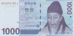 South Korea Bank Of Korea 1000 Won UNC 1 Piece Flower Famous - Korea (Süd-)