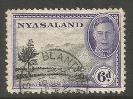 NYASALAND. GVI. 6d USED. - Nyassaland (1907-1953)