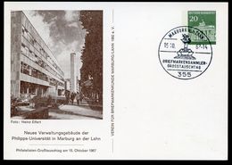 Bund PP43 D2/011 MARBURG UNIVERSITÄTSGEBÄUDE Sost.1967  NGK 6,00 € - Postales Privados - Usados