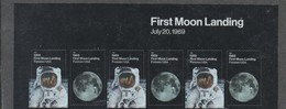 2019 USA First Moon Landing 50th Anniversary Self Adhesive Strip Of 6 With Sleeve MNH - Nuovi