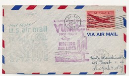 Etats Unis - Premier Vol YUMA Arizona - Western Air Lines - 2 Mai 1947 - Covers & Documents