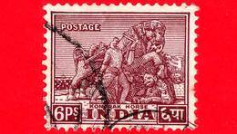 INDIA - Usato - 1949 - Monumenti - Cavalli - Konarak Horse - 6 - Used Stamps