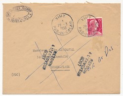 FRANCE - Enveloppe Depuis VIMY (Pas De Calais) 1956 - Cachet Numéroté "Retour à L'envoyeur 8097" - Cachets Manuels