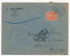 FRANCE - Enveloppe Depuis VIMY (Pas De Calais) 1929 - Cachet Numéroté "Retour à L'envoyeur 40" (Paris) - Bolli Manuali