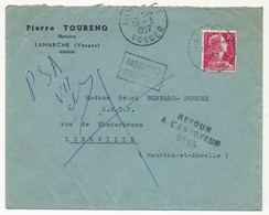FRANCE - Enveloppe Depuis LAMARCHE (Vosges) 1957 - Cachet Numéroté "Retour à L'envoyeur 2125" (Lunéville - Meurthe Et M) - Handstempel