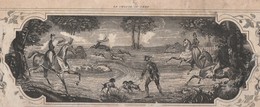 Calendrier 1853 / Scènes Chasse à Courre "La Chasse Au Cerf" Et "Le Cerf Aux Abois"/ Impr Dubois Trianon Paris - Tamaño Grande : ...-1900