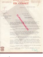 33 - BORDEAUX- RARE LETTRE ED. COSSET- MATERIEL ELECTRIQUE ELECTRICITE- 14 RUE FERRIERE - 1953 - Electricité & Gaz