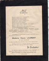 VP16.153 - BRETEUIL - SUR - ITON - 1947 - Faire - Part De Décès De Mme Veuve LAURENT Décédée à DAMVILLE - Décès