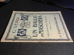 9) VERDI GIUSEPPE UN BALLO IN MASCHERA LIBRETTO D'OPERA EDIZIONE RICORDI - Opern