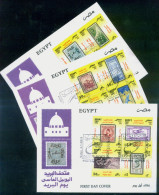 EGYPT / 2011 / POST DAY / POSTAL MUSEUM / STAMPS ON STAMPS / 3 FDCS . - Brieven En Documenten