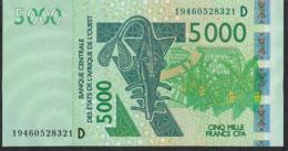 W.A.S. P417Ds 5000 FRANCS 2003 Issued (20)19   2019 UNC. - Estados De Africa Occidental