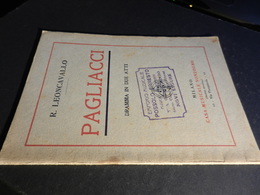 9) LEONCAVALLO PAGLIACCI LIBRETTO D'OPERA EDIZIONE SONZOGNO 1928 - Operaboeken