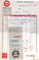 ALGERIE - ALGER- RARE FACTURE EDEN GARAGE - SHELL-11 AVENUE POINCARE - RUISSEAU KOUBA- 1959 - Autres & Non Classés
