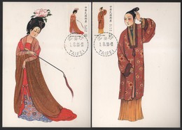 Taiwan (Formosa)- Maximum Card –Traditional Chinese Costume (4V) 1985 - Cartes-maximum