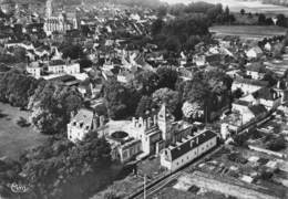 CPSM 10 ESSOYES VUE AERIENNE DU CHATEAU ET DE L EGLISE    Grand Format  15 X 10,5 Cm - Essoyes