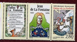 FRANCE  Jean De La Fontaine La Cigale Et La Fourmi. Yvert N° 2958 Avec 2 Vignettes Logo Attenant. ** MNH - Neufs