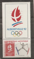 FRANCE Jeux Olympiques. Yvert N° 2709a Avec Logo ALBERTVILLE Attenant. ** MNH (papier Brillant Provenant Du Bloc 14) - Unused Stamps