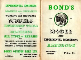 Catalogue BOND'S Model And Experimental Engineering 1959/60 Edition - English