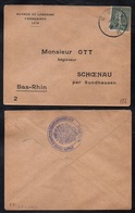 MOMMENHEIM - BERSTHEIM - ALSACE RECONQUISE - BAS RHIN / 1919 CACHET PROVISOIRE SUR LETTRE  (ref 4180e) - Elzas-Lotharingen
