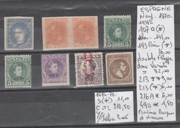 TIMBRE DE L ESPAGNE  NEUF ** / * /° /  1870-1931 VARIETEES  Nr VOIR SUR PAPIER AVEC TIMBRES COTE 210.50 € - Variedades & Curiosidades